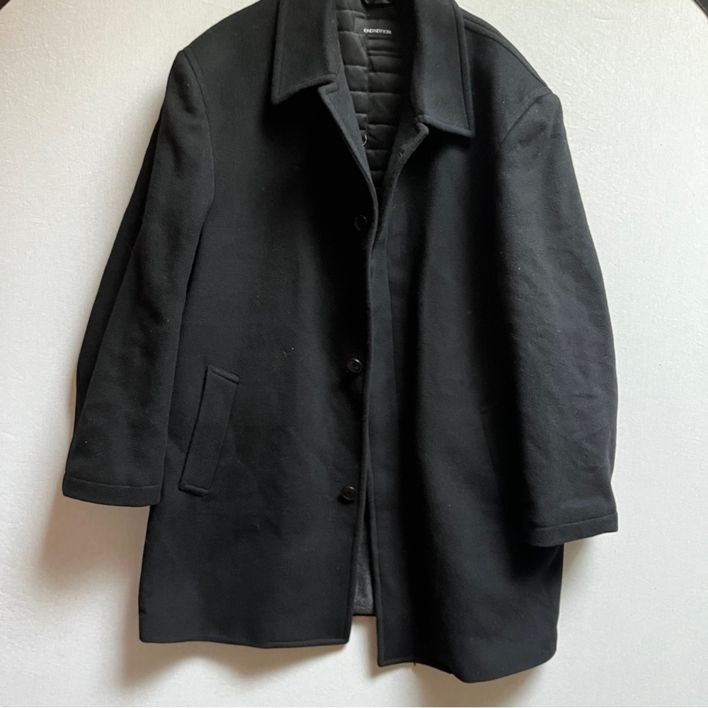 Jones New York Men's Black Wool Cashmere Overcoat Winter Coat Sz 46R